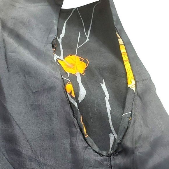 Vintage Black Shift Dress Big Print Snyder Craft California Women Size 6 8 - Picture 9 of 10